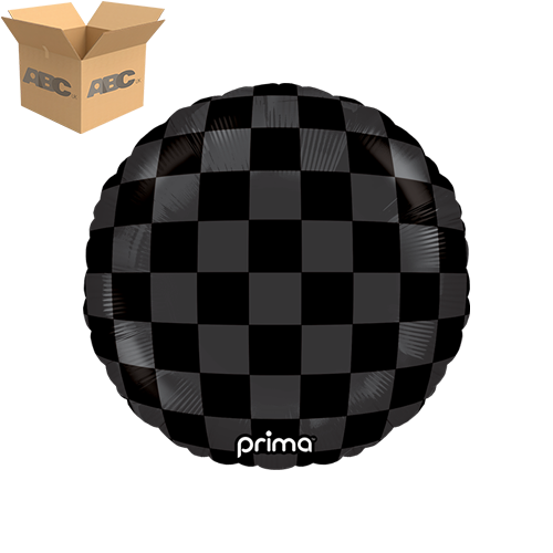 9" Round Black Shiny & Matte Checker Print (Case of 50)