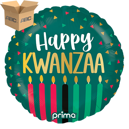 18" Round Happy Kwanzaa (Case of 50)