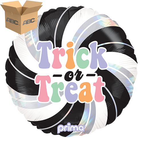 18" Round Trick-or-Treat Holographic Swirl (Case of 50)