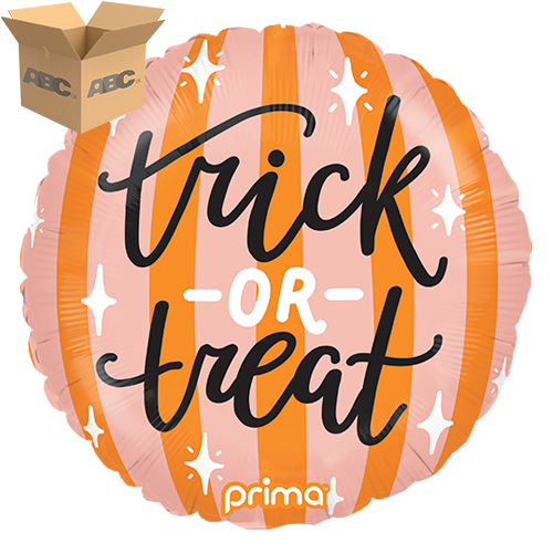 18" Round Trick-or-Treat Peach and Orange Stripes (Case of 50)