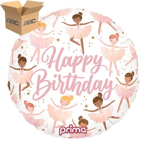 18” Round Birthday Ballerinas (Case of 50)