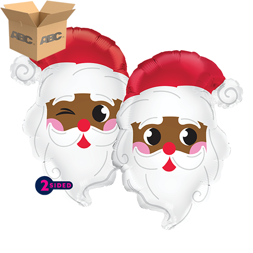 22" Dark Skin Santa Head Special Shape (Case of 50)