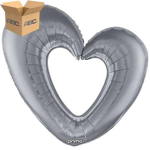 40” Silver Open Heart (Case of 50)