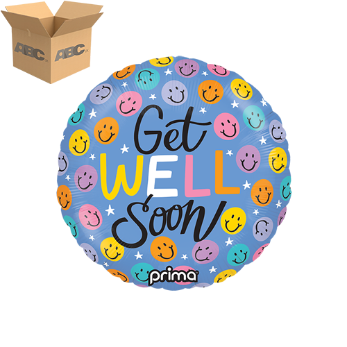 9” Round Get Well Happy Faces (Case of 50)