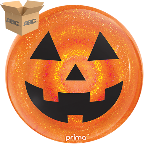 20" Jack-o'-lantern Orange Glitter Sphere (Case of 50)