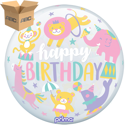 20” Birthday Pastel Circus Sphere (Case of 50)