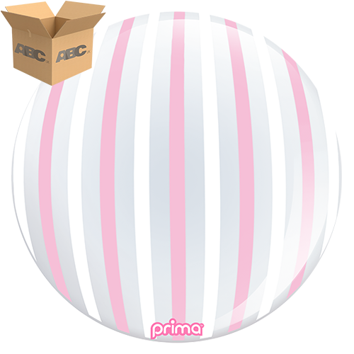 20” Pink & White Stripe Sphere (Case of 50)