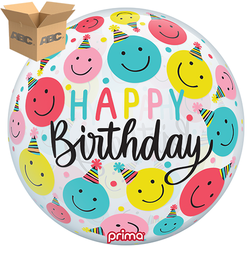 20” Smiley Party Hats Birthday Sphere (Case of 50)