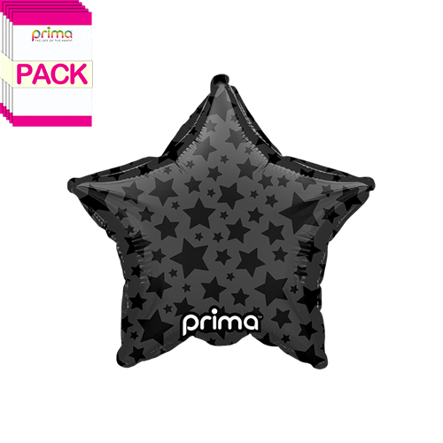 9" Star Black Shiny & Matte Stars (Pack of 5) - Prima