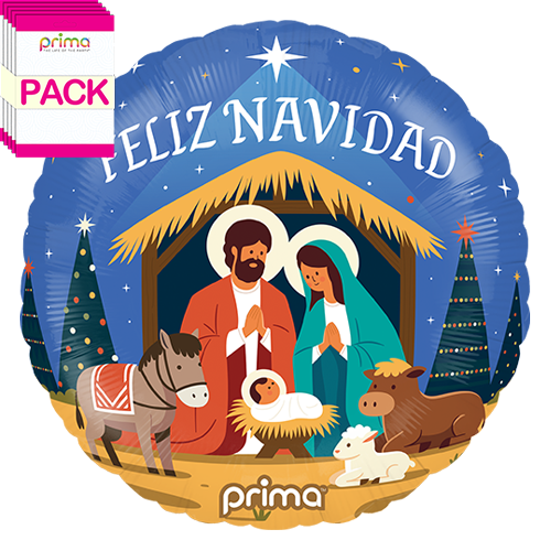 18" Round Feliz Navidad (Pack of 5)