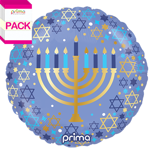 18" Round Hanukkah Menorah (Pack of 5)