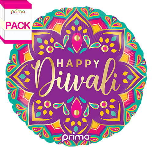 18" Round Happy Diwali (Pack of 5)