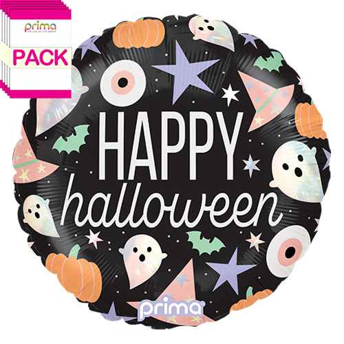 18" Round Happy Halloween Holographic Icons (Pack of 5)