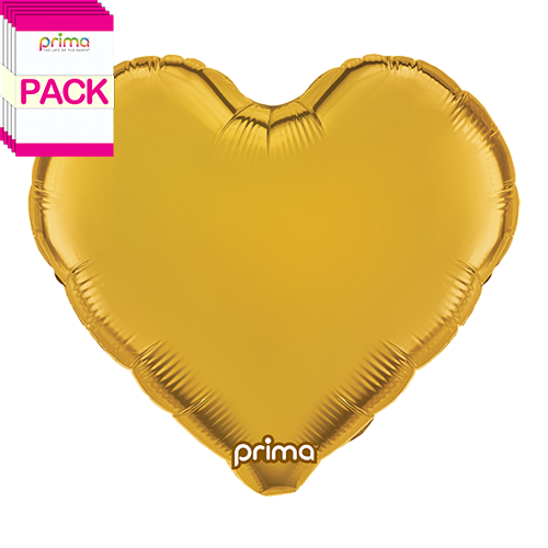 18” Gold Heart (Pack of 5)