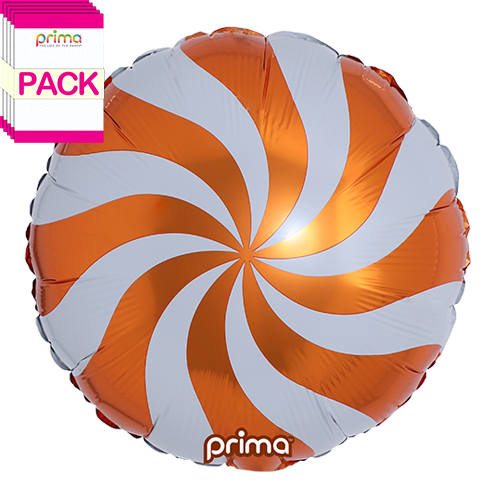 18” Orange Candy Swirl (Pack of 5)