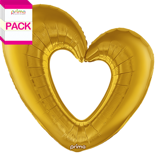 40” Gold Open Heart (Pack of 5)