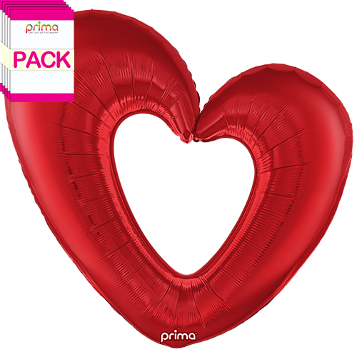 40” Red Open Heart (Pack of 5)