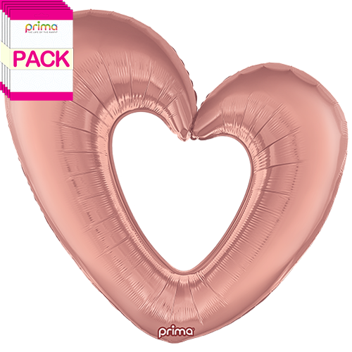 40” Rose Gold Open Heart (Pack of 5)