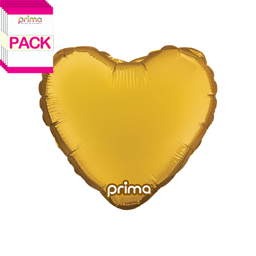 9” Gold Heart (Pack of 5)