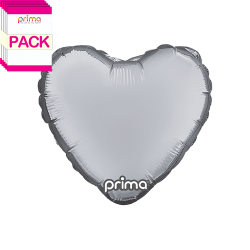 9” Silver Heart (Pack of 5)