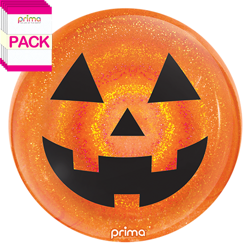 20" Jack-o'-lantern Orange Glitter Sphere (Pack of 10)