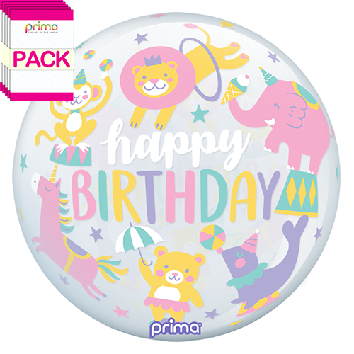 20” Birthday Pastel Circus Sphere (Pack of 10)