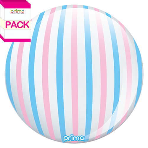 20” Pink & Blue Stripe Sphere (Pack of 10)