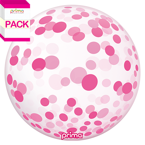 20” Pink Confetti Sphere (Pack of 10)