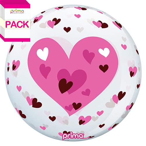 20” Pink Hearts Sphere (Pack of 10)