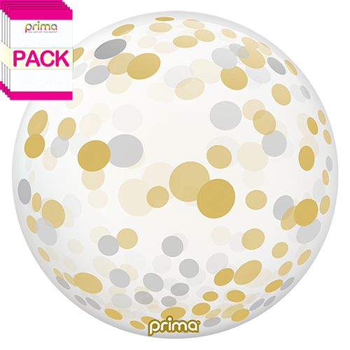 20” Silver Gold Confetti Sphere (Pack of 10)