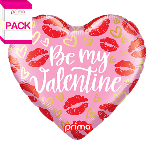 18" Heart Be My Valentine Kisses (Pack of 5)