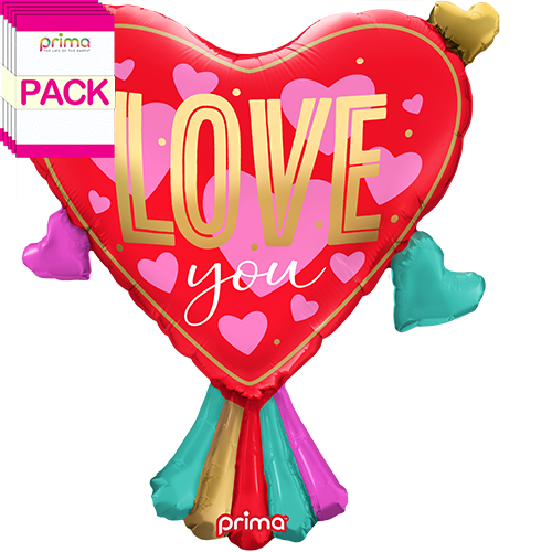 27" Love You Ruffle Collar Heart (Pack of 5)