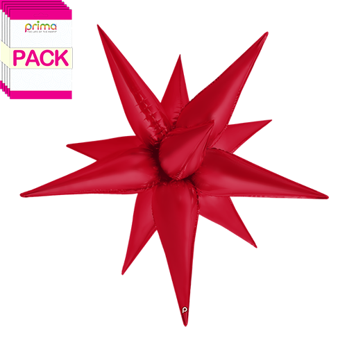 40" Red Satin Starburst (Pack of 5)