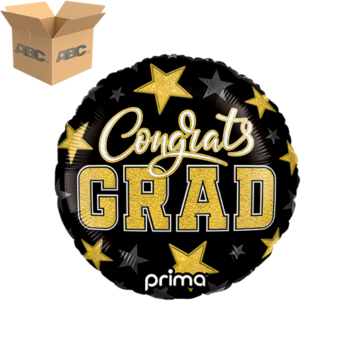 9" Round Air-Filled Congrats Grad Patches (Case of 50)