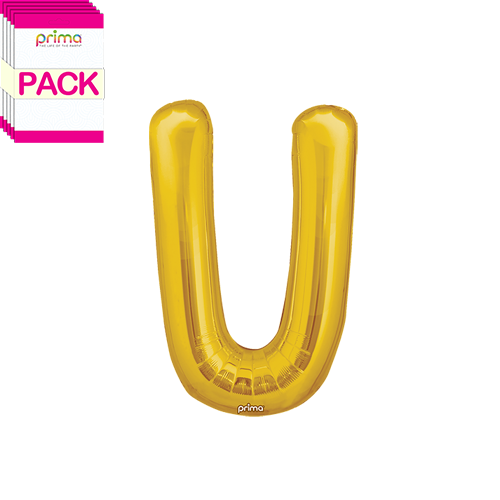 16" Gold Letter U (Pack of 5)