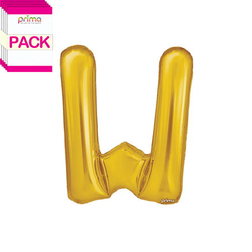 16" Gold Letter W (Pack of 5)