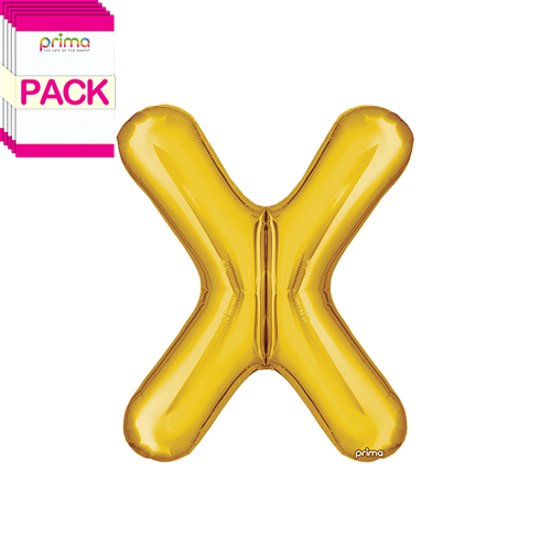 16" Gold Letter X (Pack of 5)