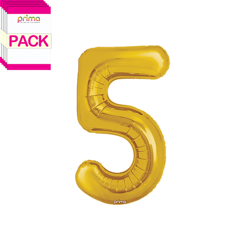 16" Gold Number 5 (Pack of 5)