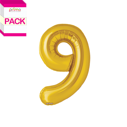 16" Gold Number 9 (Pack of 5)