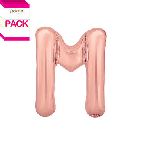 16" Rose Gold Letter M (Pack of 5)