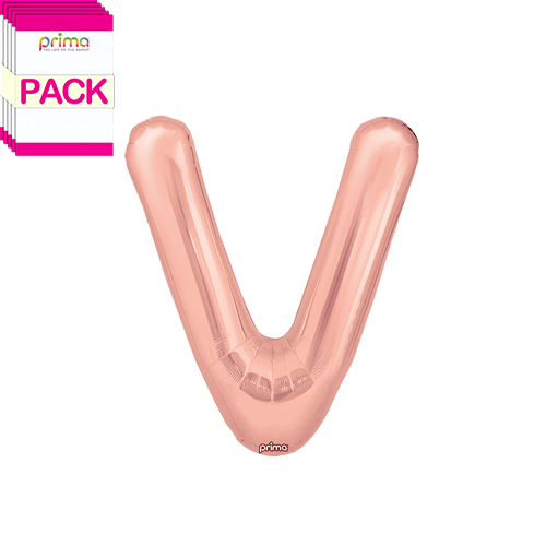 16" Rose Gold Letter V (Pack of 5)