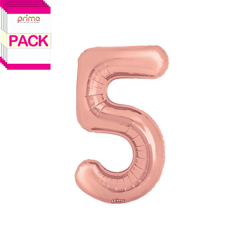 16" Rose Gold Number 5 (Pack of 5)