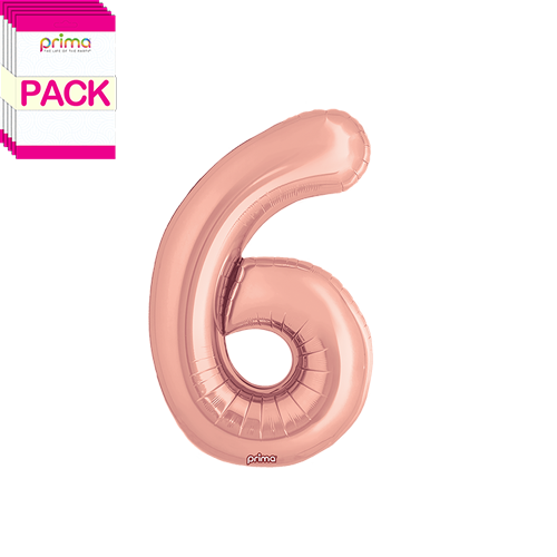 16" Rose Gold Number 6 (Pack of 5)