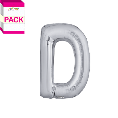 16" Silver Letter D (Pack of 5)