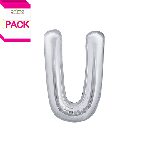 16" Silver Letter U (Pack of 5)