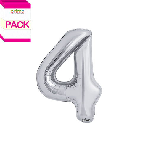 16" Silver Number 4 (Pack of 5)