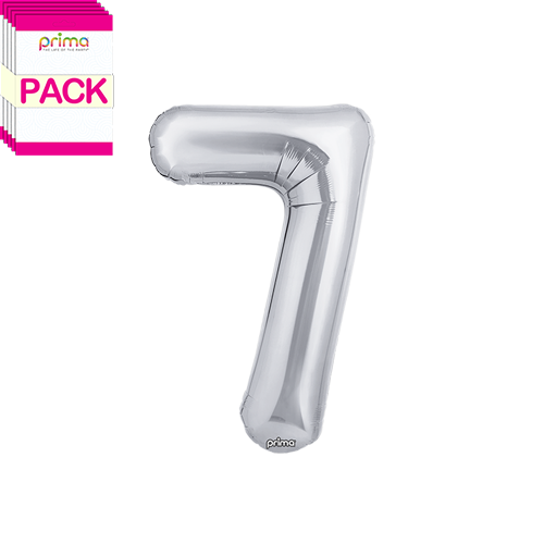 16" Silver Number 7 (Pack of 5)