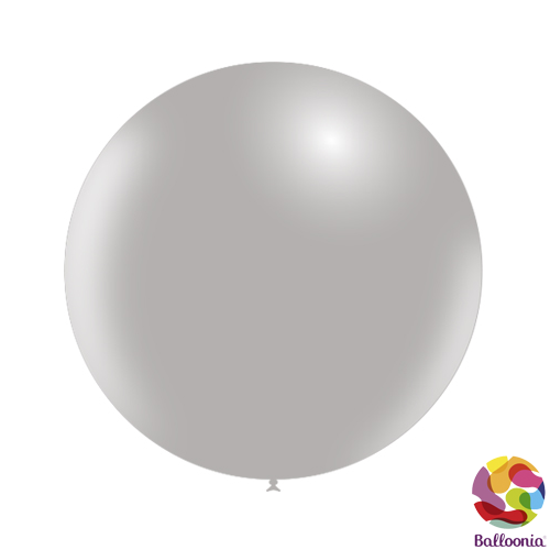 24" (2ft) Round Balloons - Grey P44 - 2CT - Balloonia