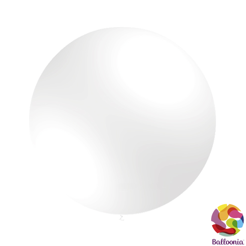 24" (2ft) Round Balloons - White, M96 - 2CT - Balloonia