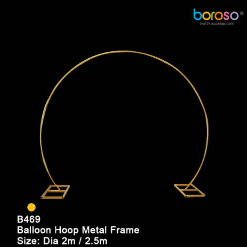 Metal Half Circle Hoop Frame - Gold  2m x 2.5m